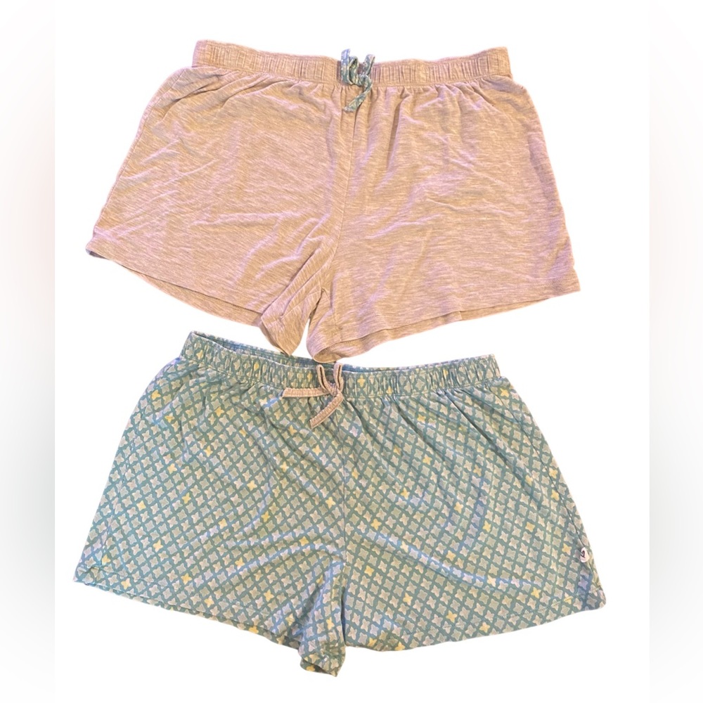 2 Pack, J+B, Pajama Shorts, Blue and Gray, Size M